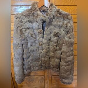 Women's Brown Faux Fur Jacket